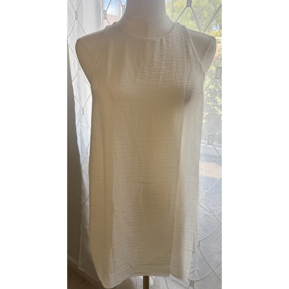 COS White Sleeveless Tunic Tank Top Side Slits Women Size 2 Minimalist Quiet Lux